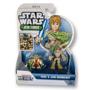 STAR WARS JEDI FORCE PLAYSKOOL HEROES YODA LUKE SKYWALKER FIGURES, New in Pack